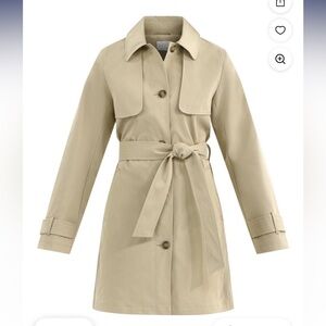 Time and Tru Women's Belted Trench Coat, Midweight Jacket